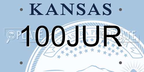 100JUR Kansas License Plate