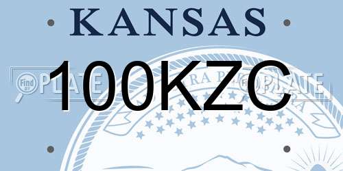 100KZC Kansas License Plate