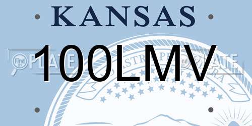 100LMV Kansas License Plate