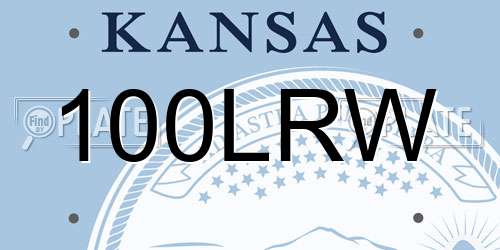 100LRW Kansas License Plate