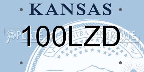 100LZD Kansas License Plate