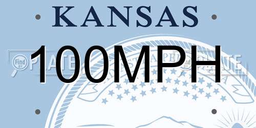 100MPH Kansas License Plate