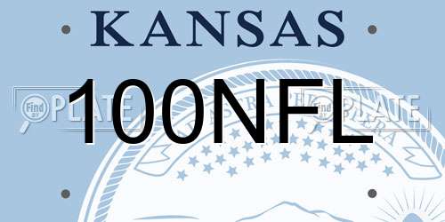 100NFL Kansas License Plate