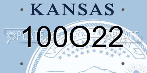 100O22 Kansas License Plate