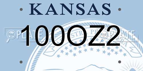 100OZ2 Kansas License Plate