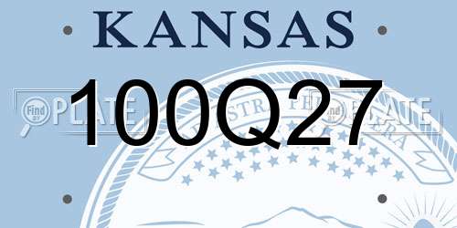 100Q27 Kansas License Plate