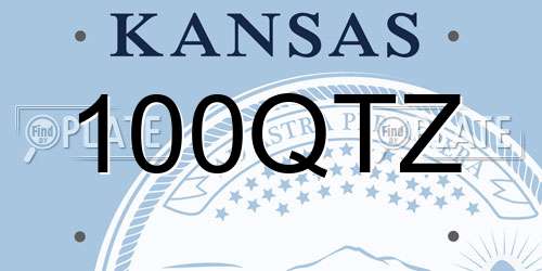 100QTZ Kansas License Plate