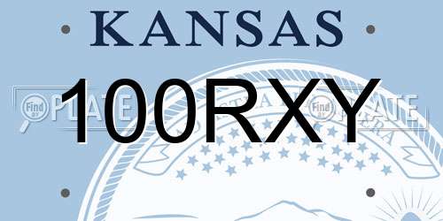 100RXY Kansas License Plate