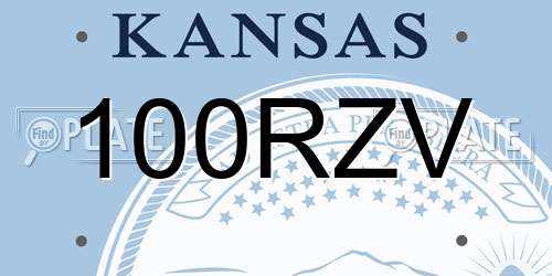 100RZV Kansas License Plate