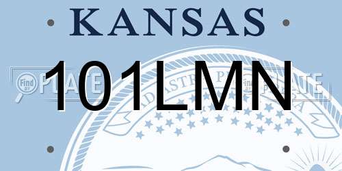 101LMN Kansas License Plate