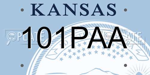 101PAA Kansas License Plate
