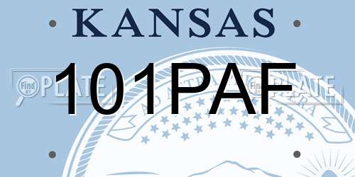 101PAF Kansas License Plate