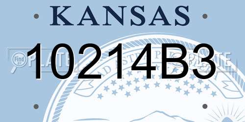 10214B3 Kansas License Plate