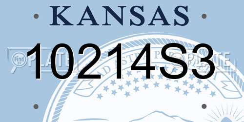 10214S3 Kansas License Plate