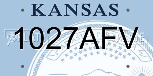 1027AFV Kansas License Plate