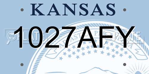 1027AFY Kansas License Plate