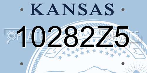 10282Z5 Kansas License Plate