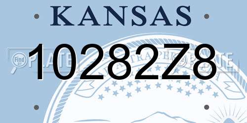 10282Z8 Kansas License Plate