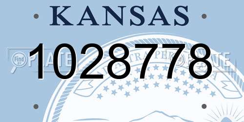 1028778 Kansas License Plate