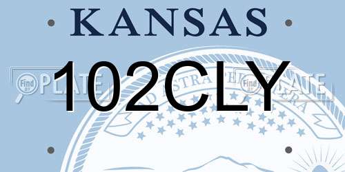 102CLY Kansas License Plate