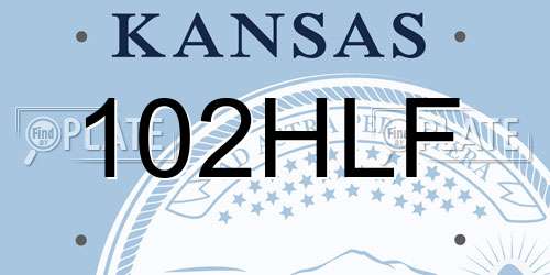 102HLF Kansas License Plate