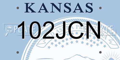 102JCN Kansas License Plate
