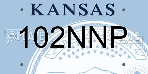 102NNP Kansas License Plate
