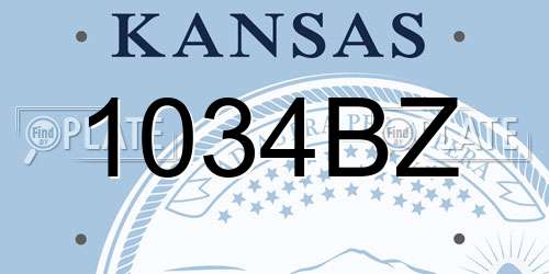 1034BZ Kansas License Plate
