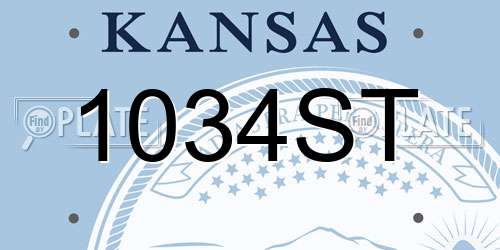 1034ST Kansas License Plate