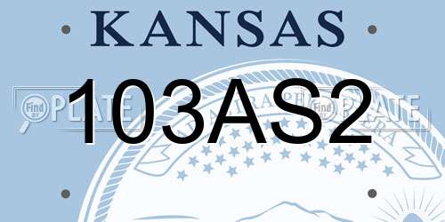 103AS2 Kansas License Plate