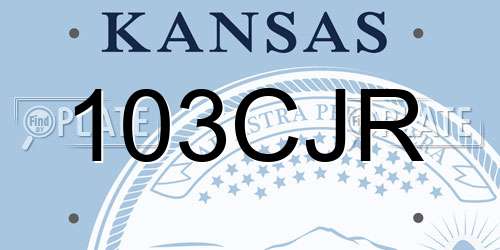 103CJR Kansas License Plate