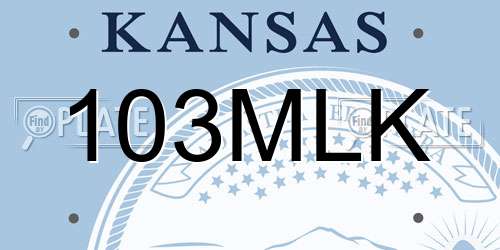 103MLK Kansas License Plate