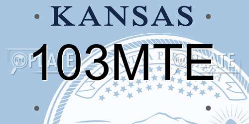 103MTE Kansas License Plate