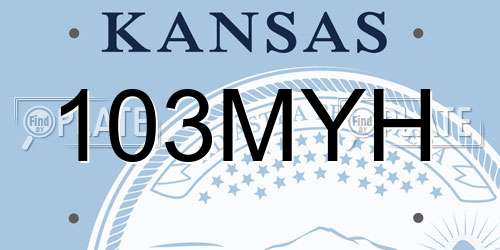 103MYH Kansas License Plate