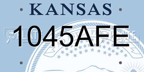 1045AFE Kansas License Plate
