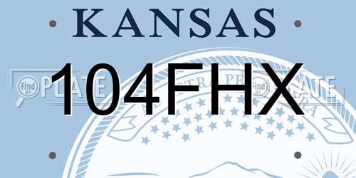 104FHX Kansas License Plate
