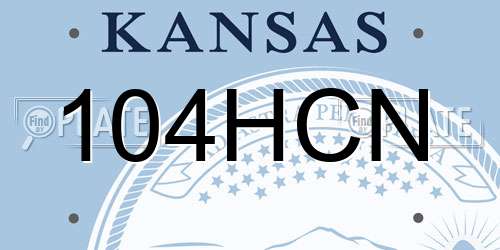 104HCN Kansas License Plate