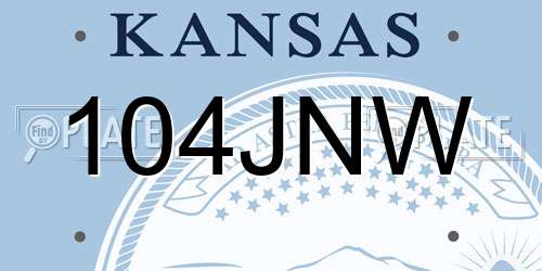 104JNW Kansas License Plate