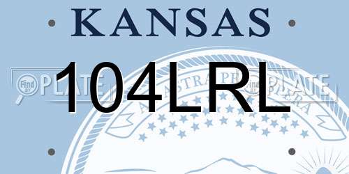 104LRL Kansas License Plate