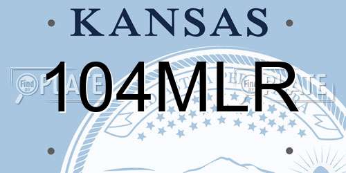 104MLR Kansas License Plate
