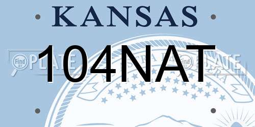 104NAT Kansas License Plate