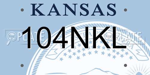 104NKL Kansas License Plate