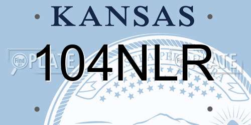 104NLR Kansas License Plate