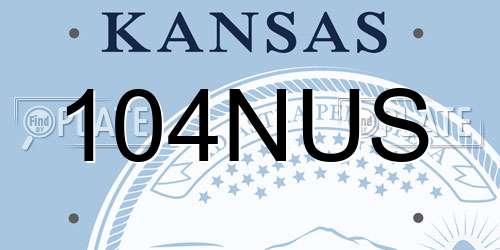 104NUS Kansas License Plate
