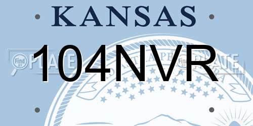 104NVR Kansas License Plate
