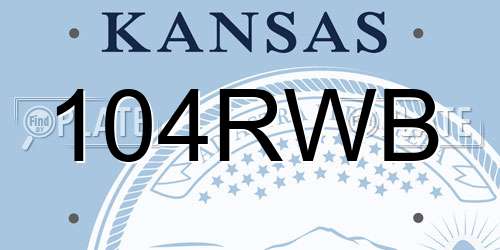 104RWB Kansas License Plate