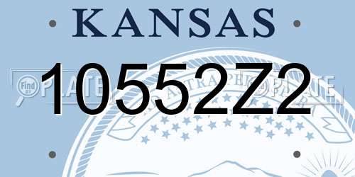 10552Z2 Kansas License Plate
