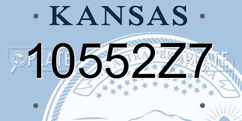 10552Z7 Kansas License Plate