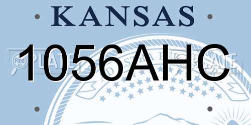 1056AHC Kansas License Plate