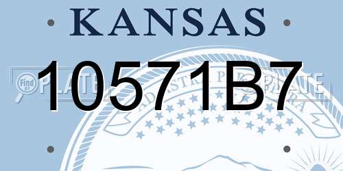 10571B7 Kansas License Plate